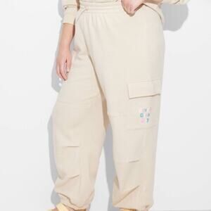 Women's Great Day SmileyWorld Graphic Joggers - Beige XS